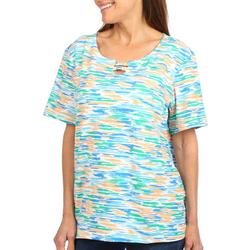 Womens Abstract Short Sleeve Top