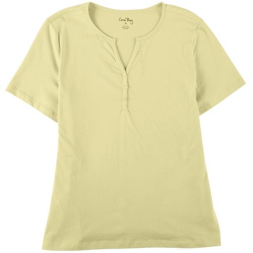 Coral Bay Womens Y Henely Short Sleeve Top