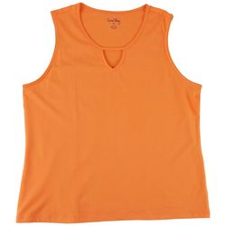 Coral Bay Womens Solid Triangle Keyhole Tank Top