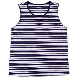 Coral Bay Womens Striped Keyhole Sleeveless Top