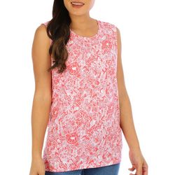 Coral Bay Womens Floral Cotton Sleeveless Top