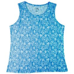 Coral Bay Womens Print Round Neck Sleeveless Top
