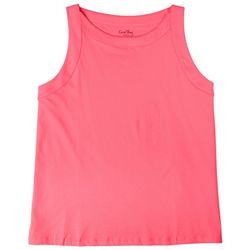 Coral Bay Womens Solid High Neck Everyday Tank Top