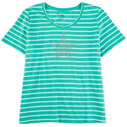 Coral Bay Womens Striped Short Sleeve With Star