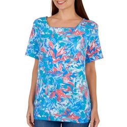 Coral Bay Womens Tropical Squared Neck Top