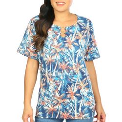 Coral Bay Womens Palms Short Sleeve Top