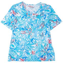 Coral Bay Womens Key Hole Floral Top