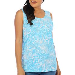 Coral Bay Womens Print Scoop Neck Sleeveless Top