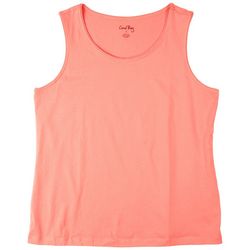 Coral Bay Womens Solid Jewel Sleeveless Top