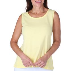 Coral Bay Womens Solid Jewel Sleeveless Top
