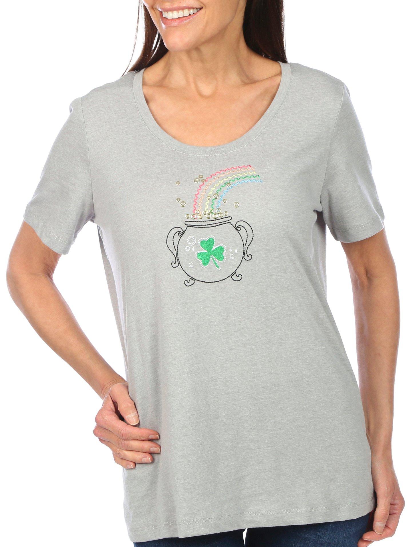 Coral Bay Womens Pot Of Gold Short Sleeve Top