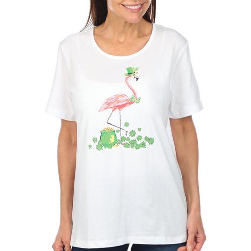 Coral Bay Womens St. Patricks Flamingo Short Sleeve
