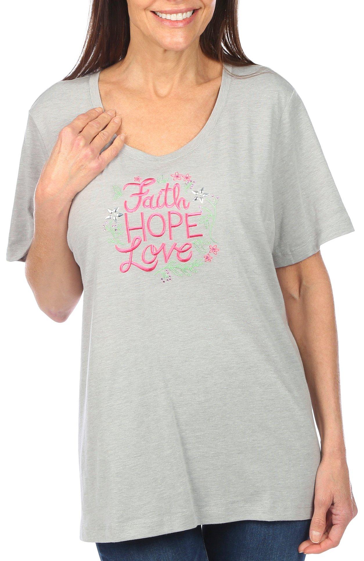 Womens Faith, Hope, Love Short Sleeve Top