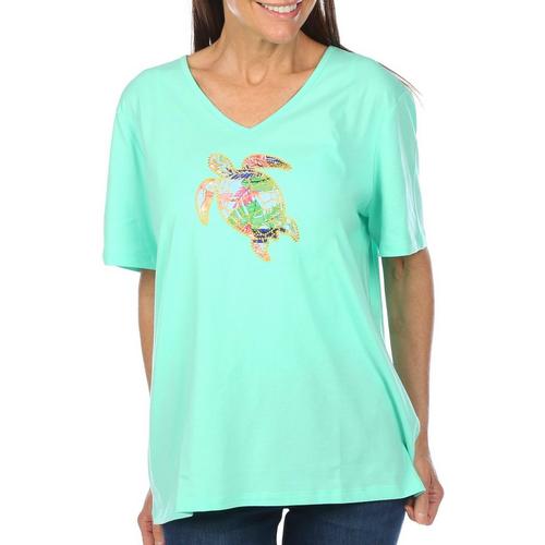 Coral Bay Womens Sea Turtle Patch Short Sleeve