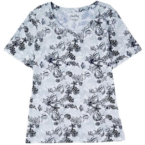 Coral Bay Womens Tropical Scoop Ring Short Sleeve