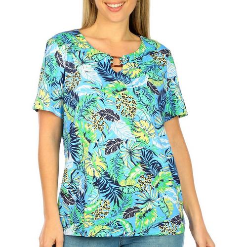 Coral Bay Womens Tropical Square Ring Short Sleeve