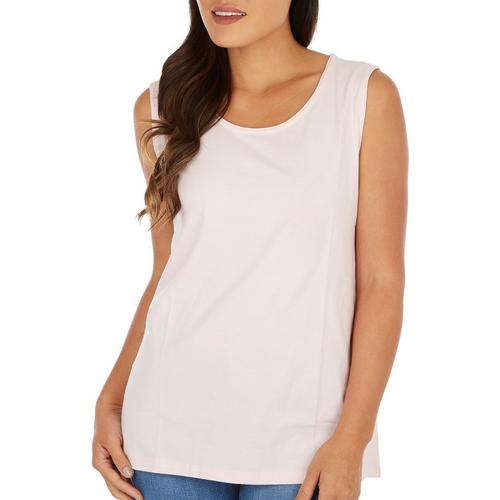 Coral Bay Womens Solid Everyday Sleeveless Top