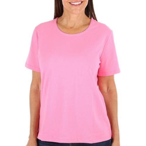Coral Bay Womens Round Neck Short Sleeve Top