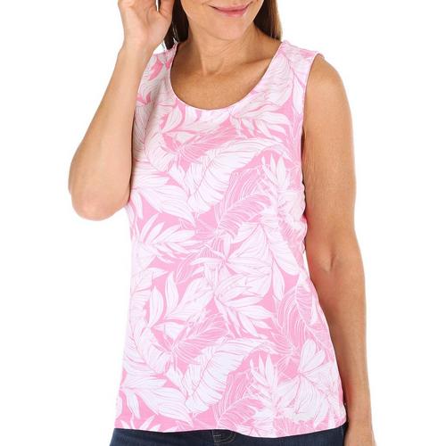 Coral Bay Womens Frond Print Scoop Neck Tank