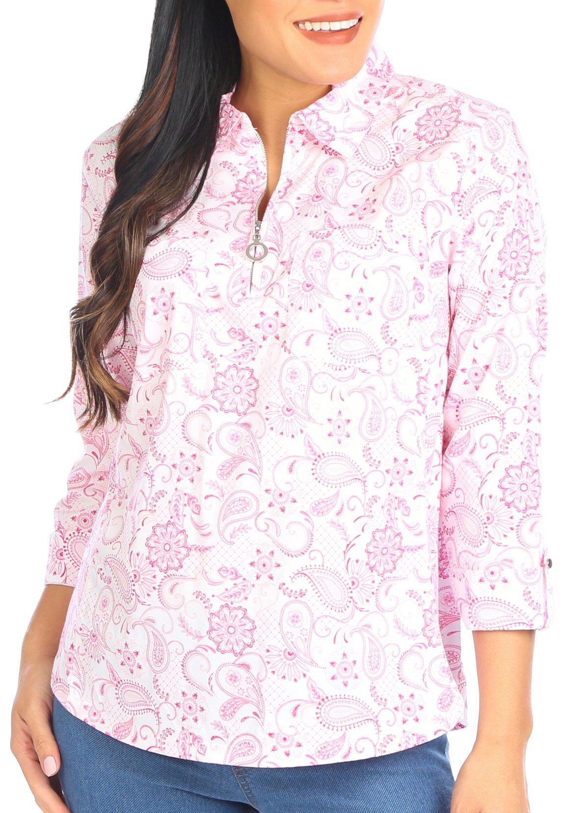 Coral Bay Womens Floral Print Knit To Fit