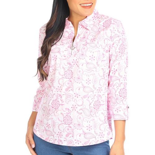 Coral Bay Womens Floral Print Knit To Fit