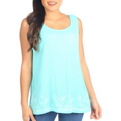 Juniper + Lime Womens Embroidered Sleeveless Top