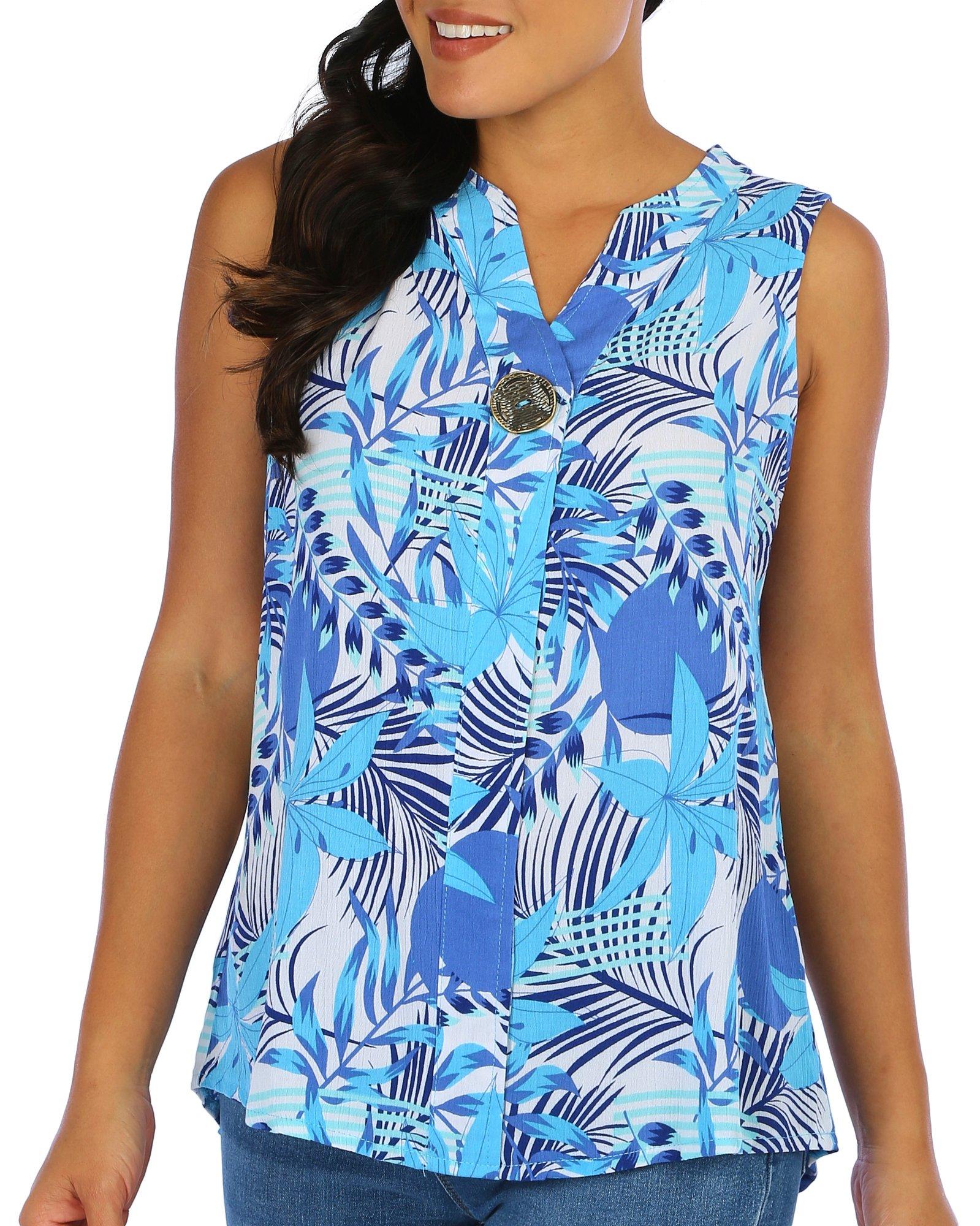 Womens Floral Sleeveless Top