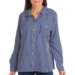 Womens Lines 3/4 Sleeve Silky Stretch Top