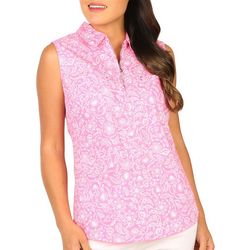 Coral Bay Womens Paisley Print Knit To Fit Sleeveless Top