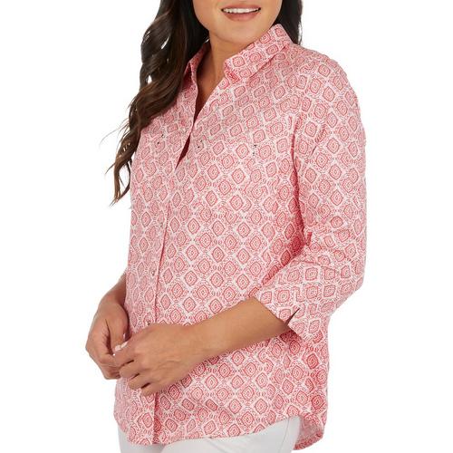 Coral Bay Womens Medallion Print Knit To Fit