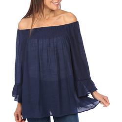 Womens Long Sleeve Off the Shoulder Top