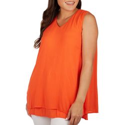 Hailey Lyn Womens Solid Lined Crepe Sleeveless Top