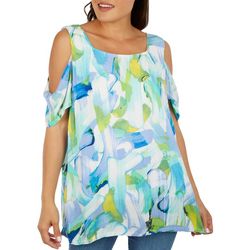Hailey Lyn Womens Caged Cold Shoulder Top