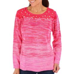 Heritage Charm Womens Ombre Pearl Long Sleeve Sweater