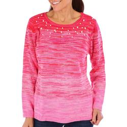 Womens Ombre Pearl Long Sleeve Sweater