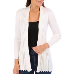 Womens Ribbed Open Long Sleeve Cardigan