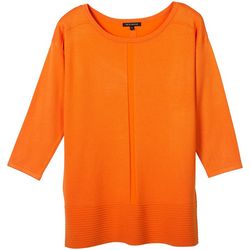 Tint & Shadow Womens Round Neck  3/4 Sleeve Top