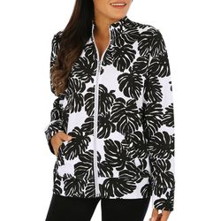 Coral Bay Womens Full Zip Printed Tonal Jacket