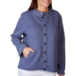 Coral Bay Womens Textured Snap Button Jacket