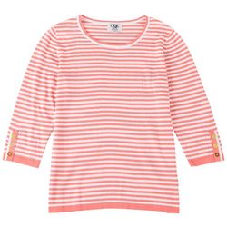 C&K Designs Womens Striped 3/4 Sleeve Top