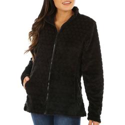 Womens Full Zip Dot Fleece Jacket
