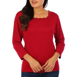 Cable & Guage Womens Embellished Long Sleeve Sweater