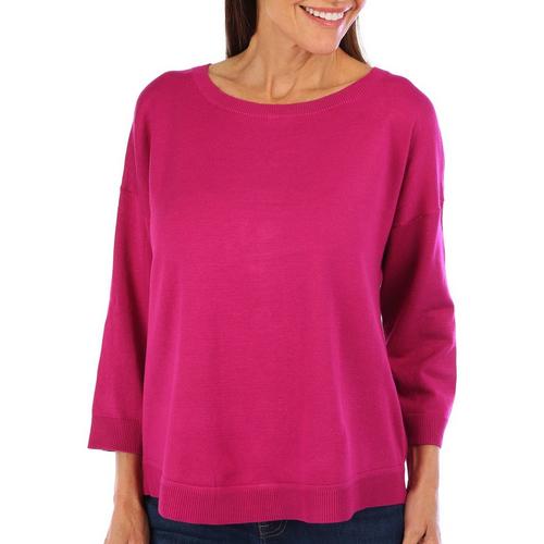 Cable & Gauge Womens 3/4 Sleeve Button Back