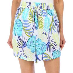 Juniper + Lime Womens Tropical Fronds Shorts