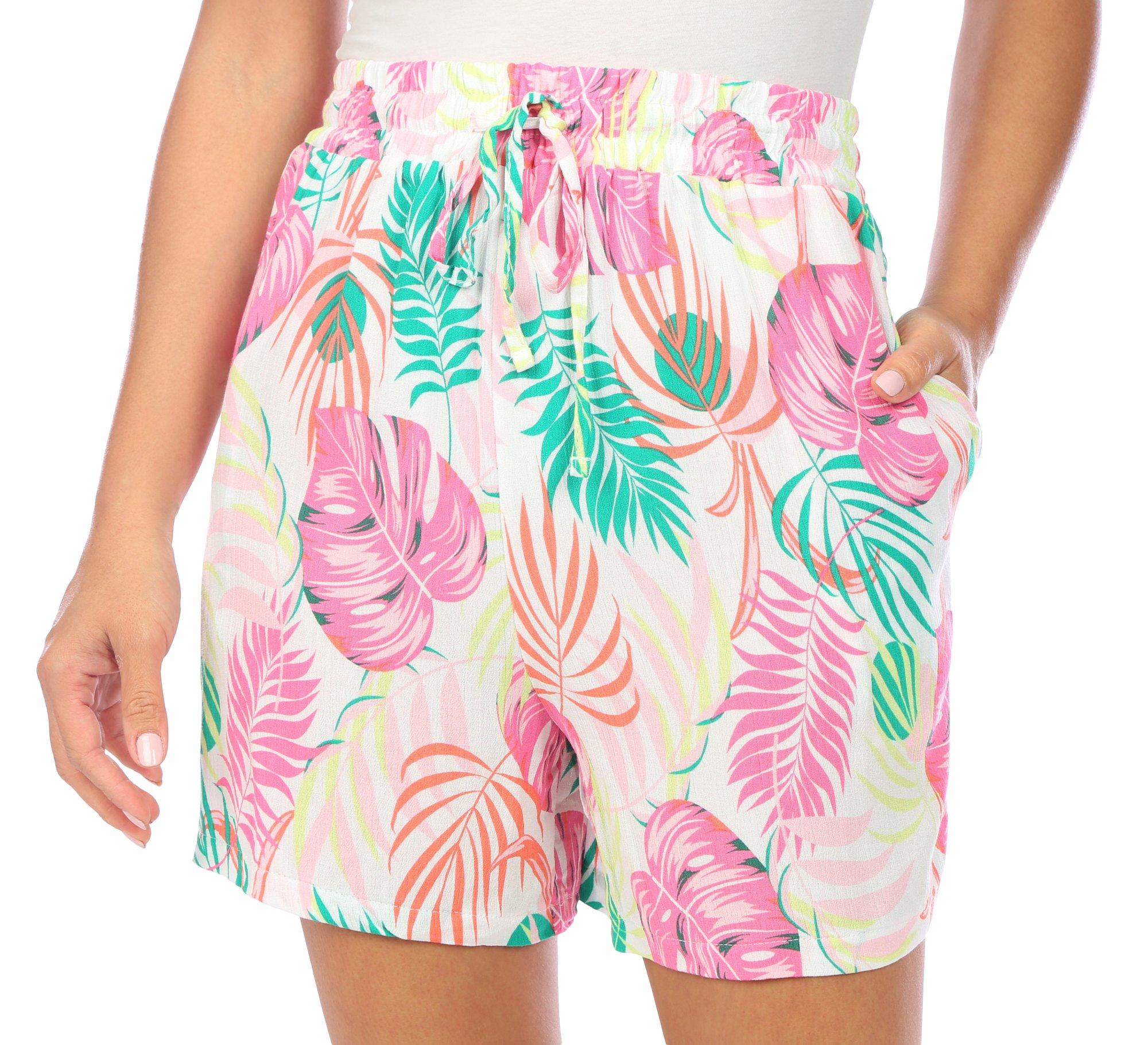 Juniper + Lime Womens Tropical Print Shorts