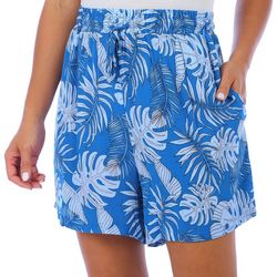 Juniper + Lime Womens Tropical Palms Print Shorts