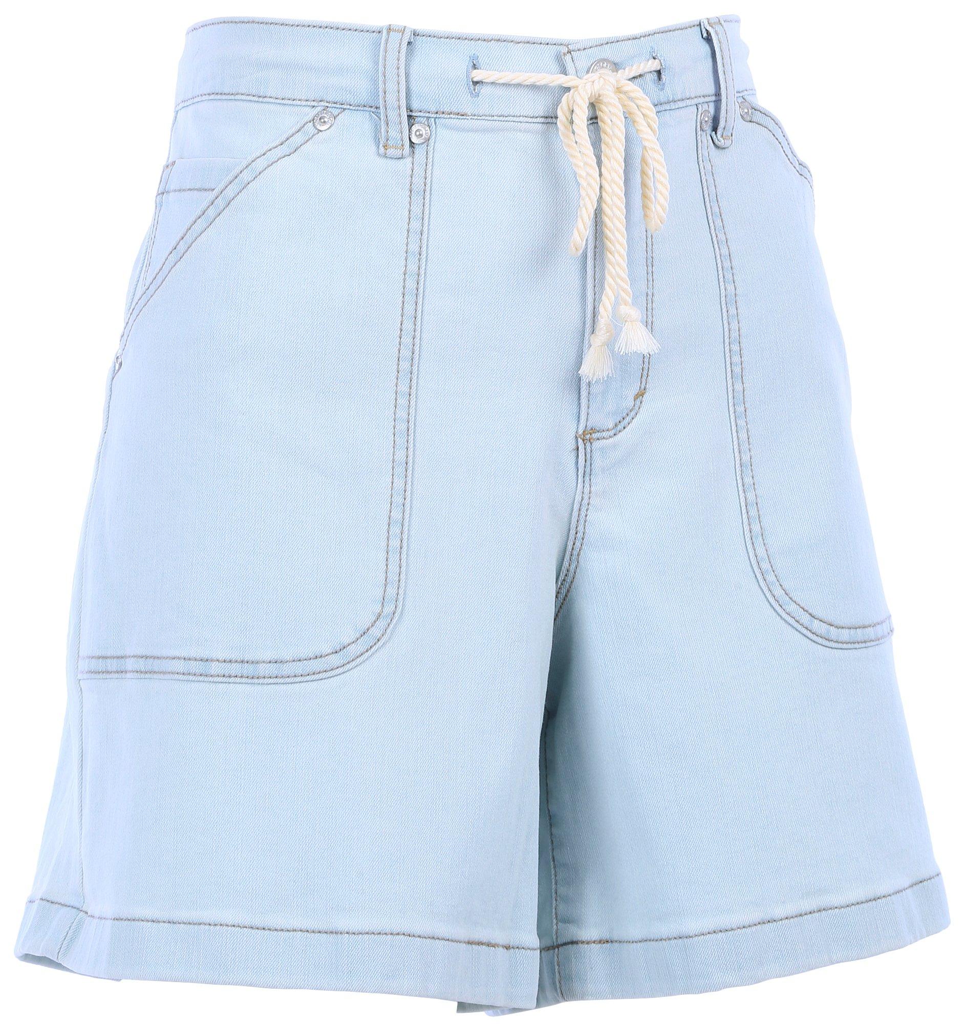 Gloria Vanderbilt Womens Denim Solid Patch Pocket Shorts