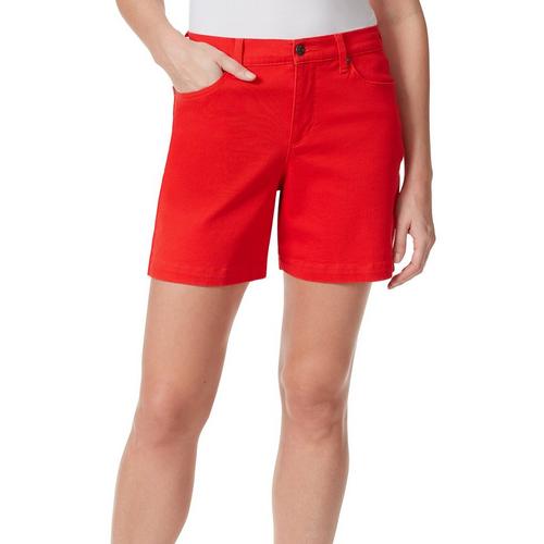 Gloria Vanderbilt Womens Amanda Solid Denim Shorts