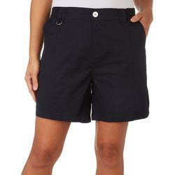 Fresh Womens 5 in. Solid D Ring Cargo Shorts