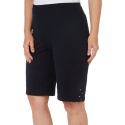 Onque Casual Womens 11 in. Solid Knit Bermuda Short